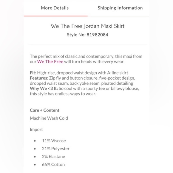 Free People Jordan Denim Maxi Skirt We The Free - Picture 14 of 15